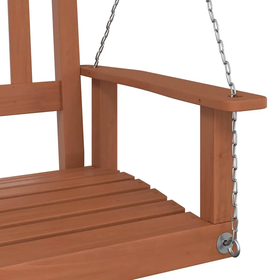 Banc de balançoire de jardin chaînes en métal bois massif sapin - 7