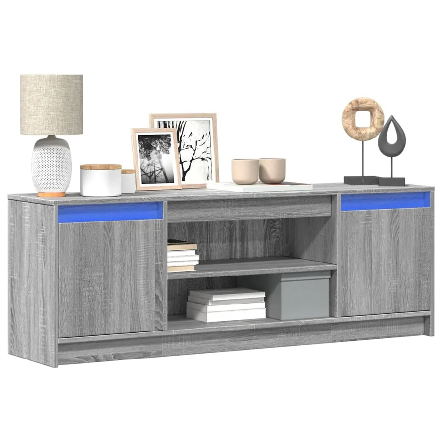 Meuble TV avec LED sonoma gris 139,5x34x50 cm bois d'ingénierie
