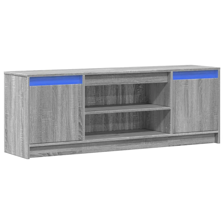 Meuble TV avec LED sonoma gris 139,5x34x50 cm bois d'ingénierie - 3