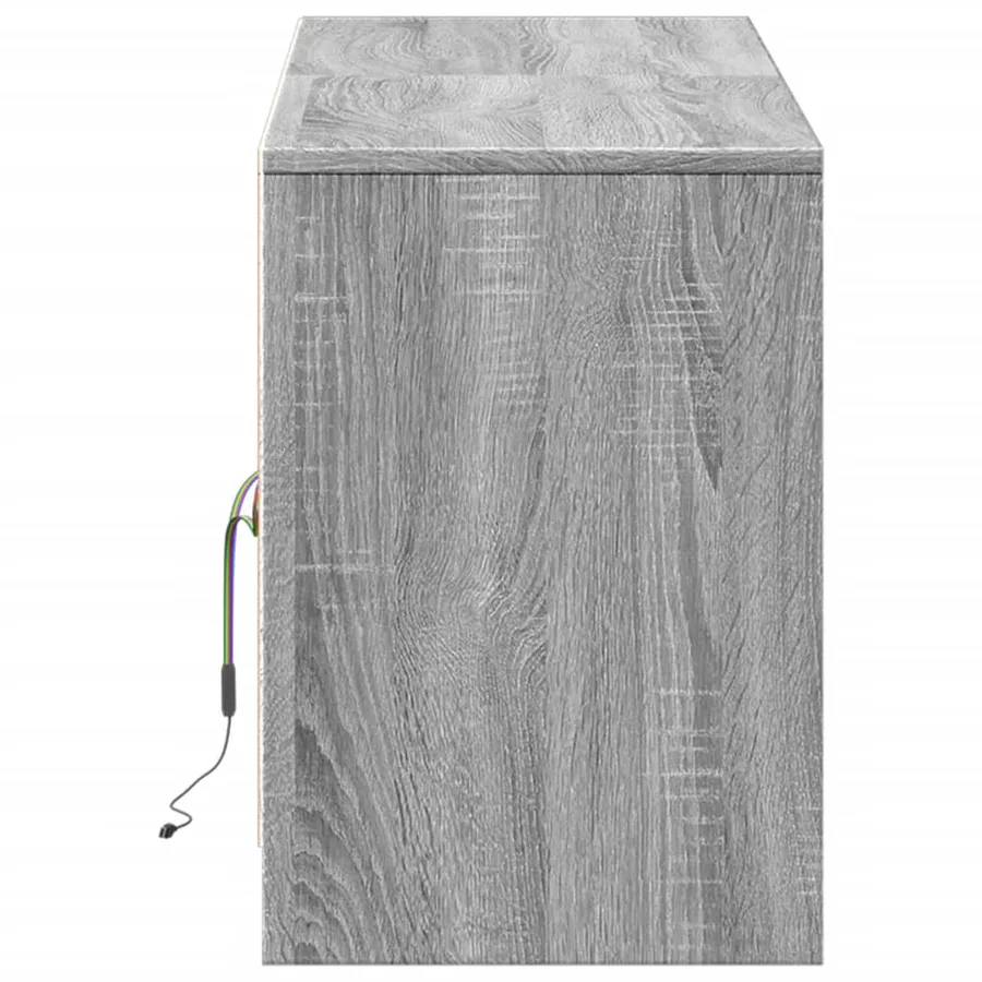 Meuble TV avec LED sonoma gris 139,5x34x50 cm bois d'ingénierie - 7