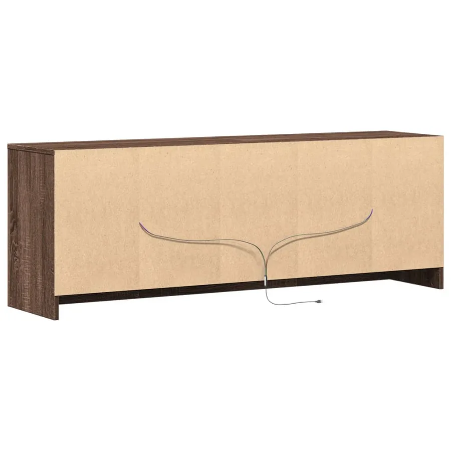 Meuble TV avec LED chêne marron 139,5x34x50cm bois d'ingénierie - 8