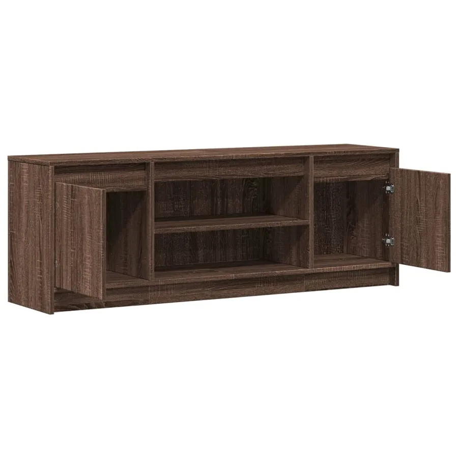 Meuble TV avec LED chêne marron 139,5x34x50cm bois d'ingénierie - 9
