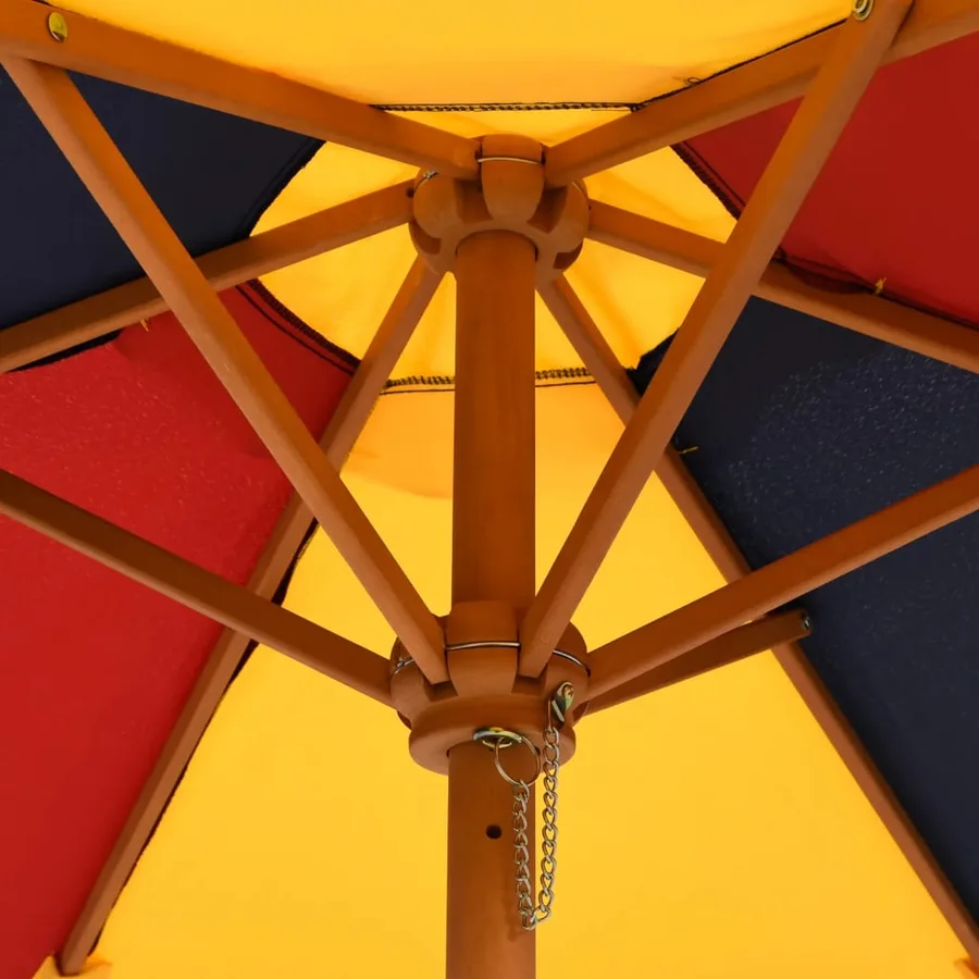 Parasol de jardin pour enfants avec poteau en bois Ø120x140 cm - 7
