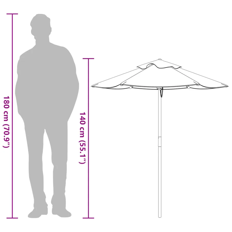 Parasol de jardin pour enfants avec poteau en bois Ø120x140 cm - 9