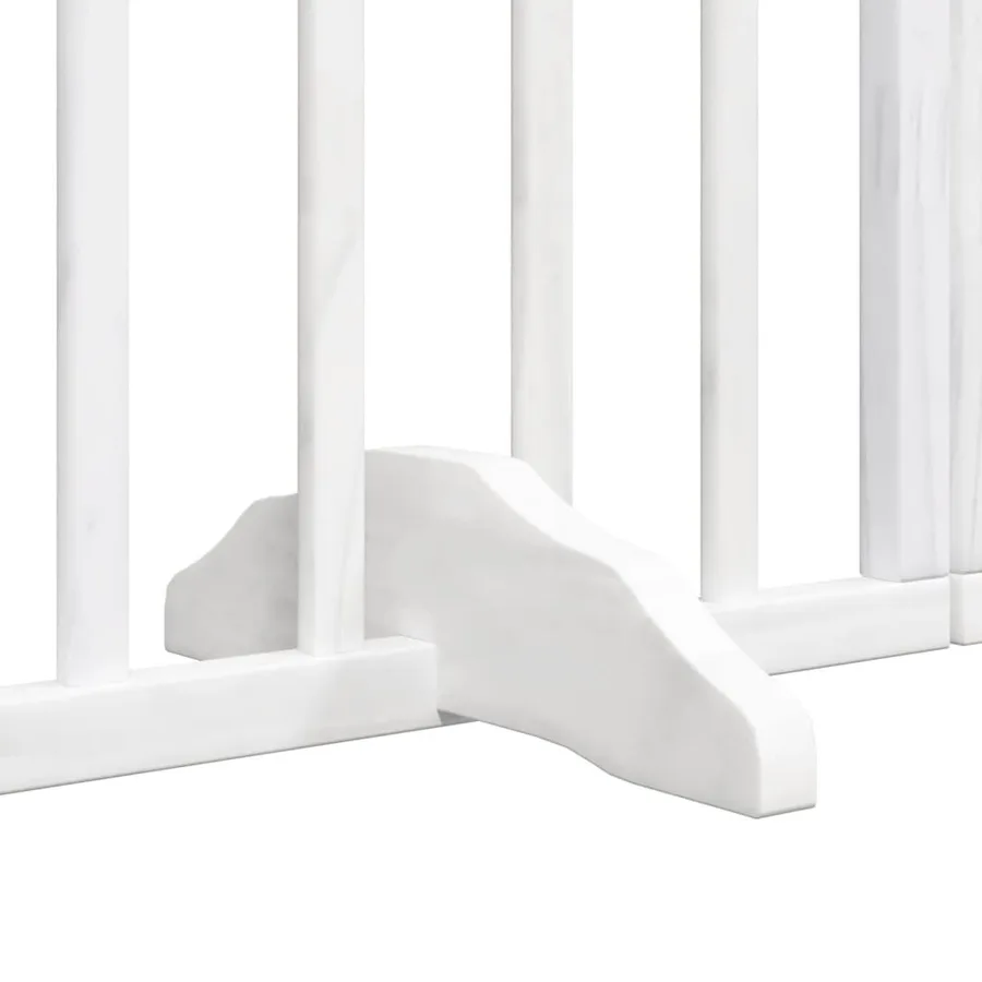 Barrière pour chiens et porte 6 panneaux blanc bois de peuplier - 10