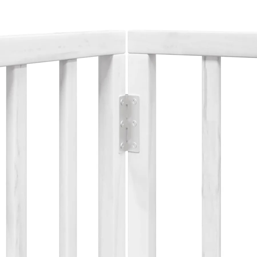 Barrière pour chiens et porte 6 panneaux blanc bois de peuplier - 8
