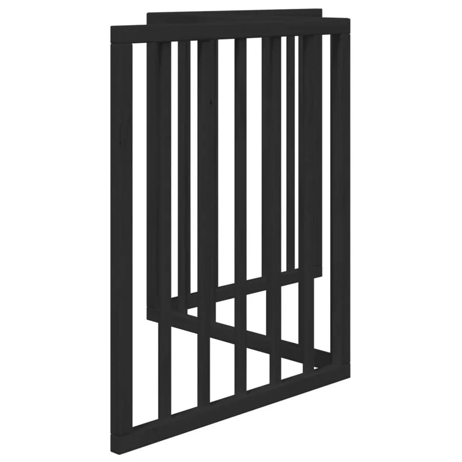 Barrière pour chien pliable 3 panneaux noir bois de peuplier - 5