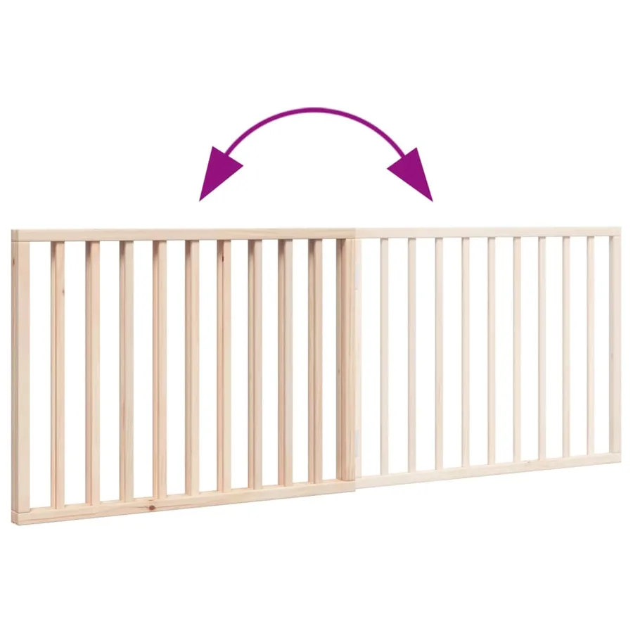 Barrière pour chien pliable à 2 panneaux 160 cm Bois de peuplier - 7