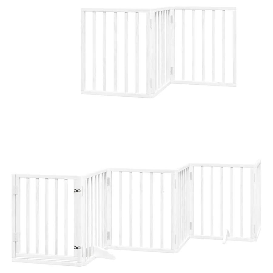 Barrière pour chien porte pliable 12 panneaux bois de peuplier - 3