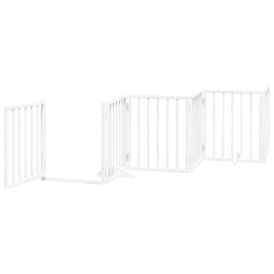 Barrière pour chien porte pliable 12 panneaux bois de peuplier - 5