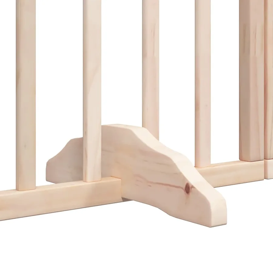 Barrière pour chien porte pliable 10 panneaux bois de peuplier - 7