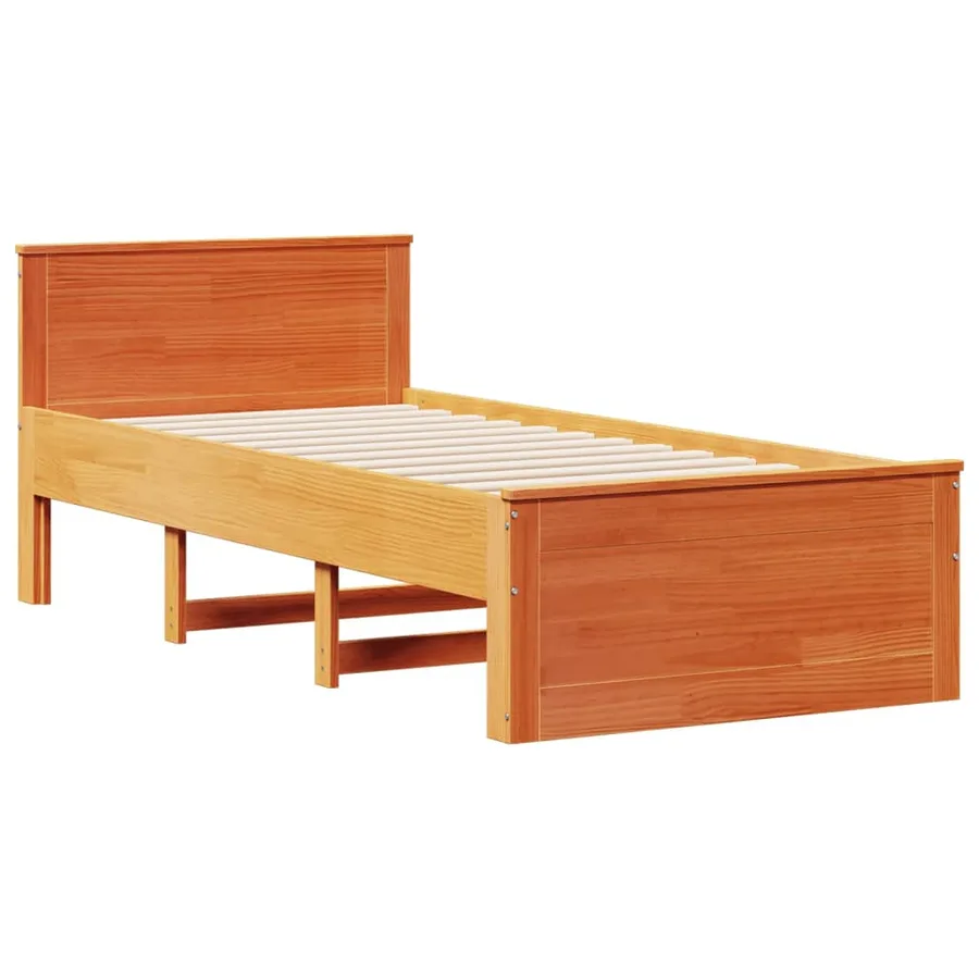 Cadre de lit sans matelas avec tête de lit 90x200 cm bois pin - 7