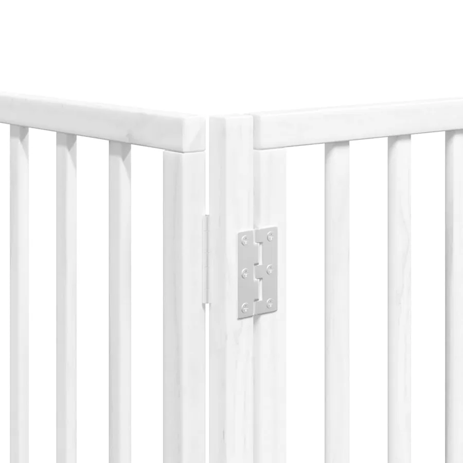 Barrière pour chien porte pliable 8panneaux blanc bois peuplier - 10