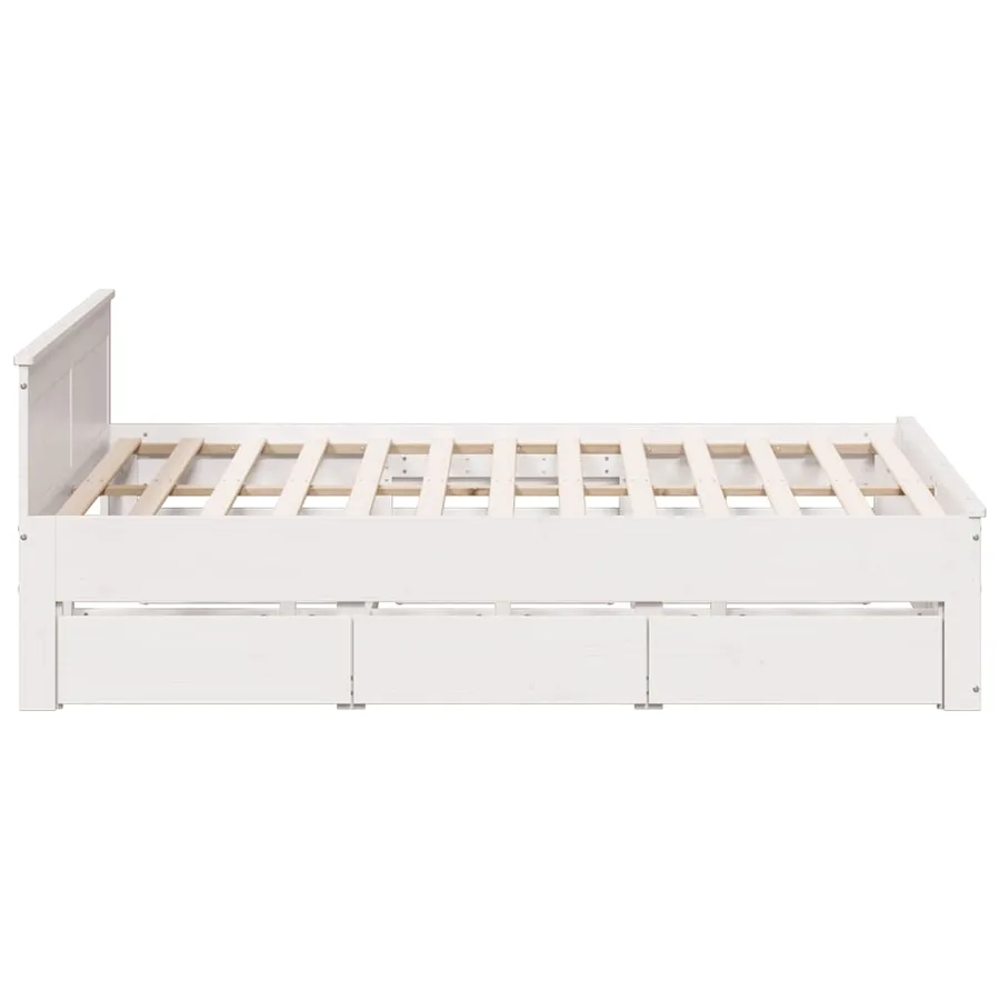 Cadre de lit sans matelas avec tête de lit 180x200 cm bois pin - 5