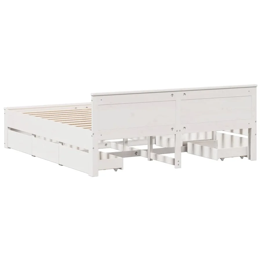 Cadre de lit sans matelas avec tête de lit 180x200 cm bois pin - 6