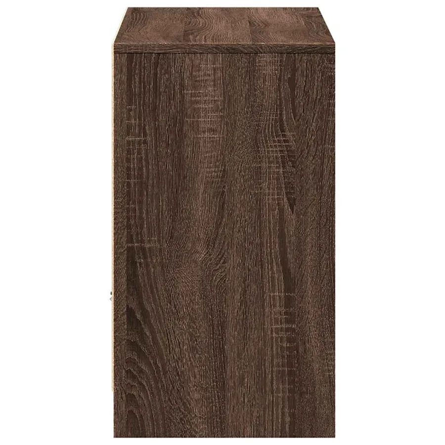 Meuble TV avec LED chêne marron 91x34x61 cm bois d'ingénierie - 7
