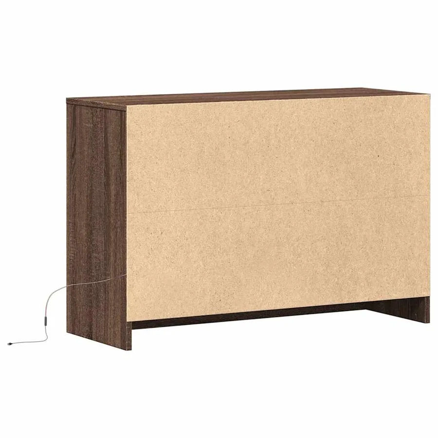 Meuble TV avec LED chêne marron 91x34x61 cm bois d'ingénierie - 8