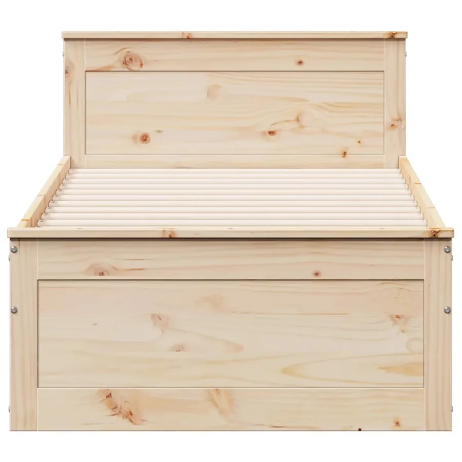 Cadre de lit sans matelas avec tête de lit 90x200cm bois de pin - 4