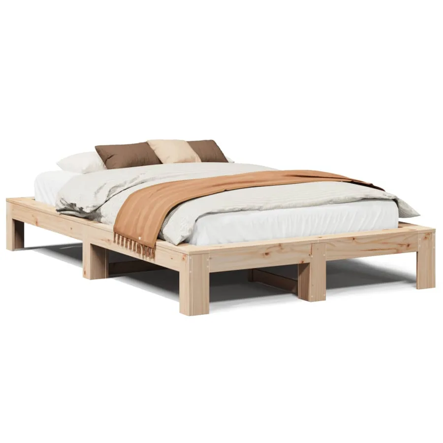 Cadre de lit sans matelas 120x200 cm bois de pin massif - 2