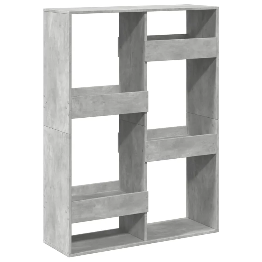 Bibliothèque gris béton 100x33x135 cm bois d'ingénierie - 2