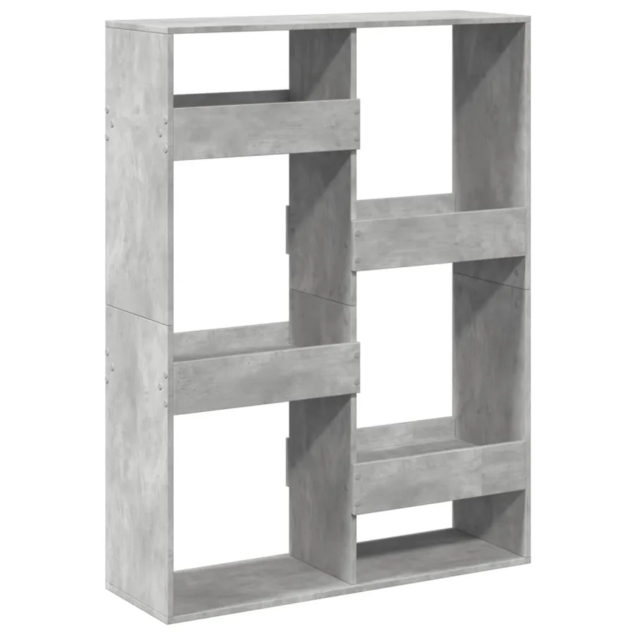 Bibliothèque gris béton 100x33x135 cm bois d'ingénierie - 6