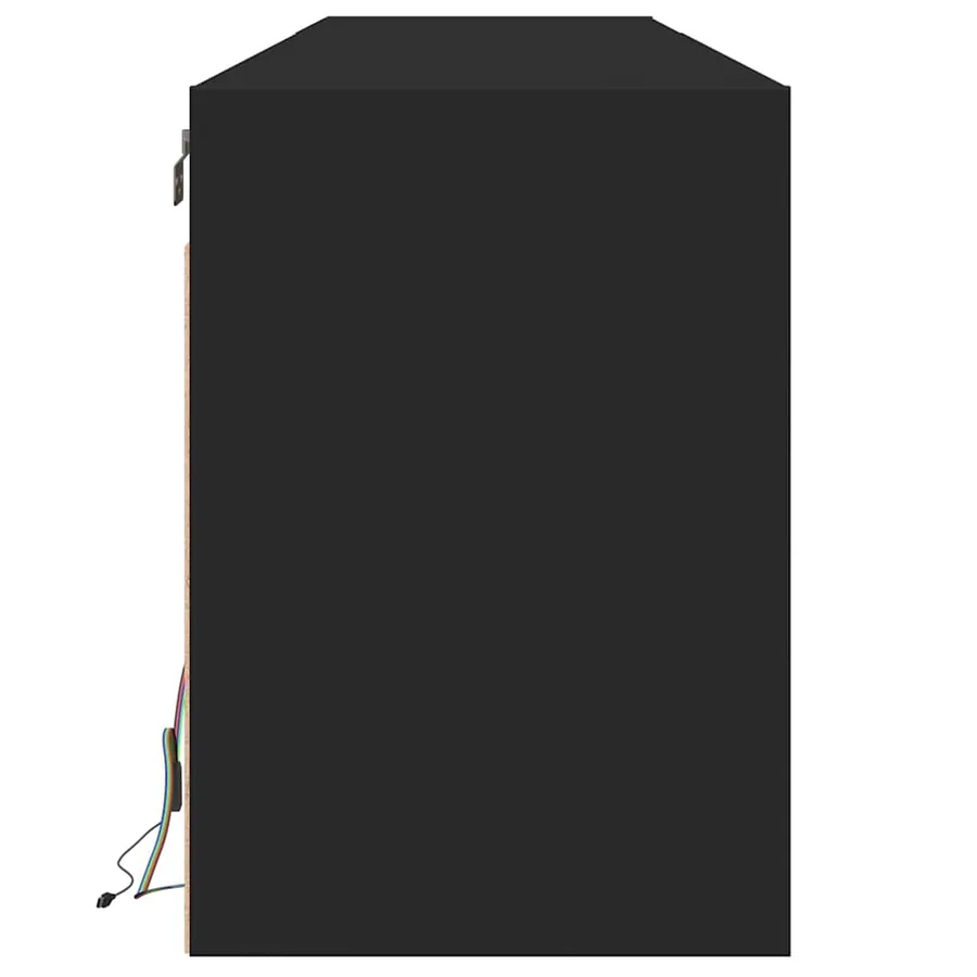Meuble TV mural avec éclairage LED noir 180 x 31 x 45 cm - 7