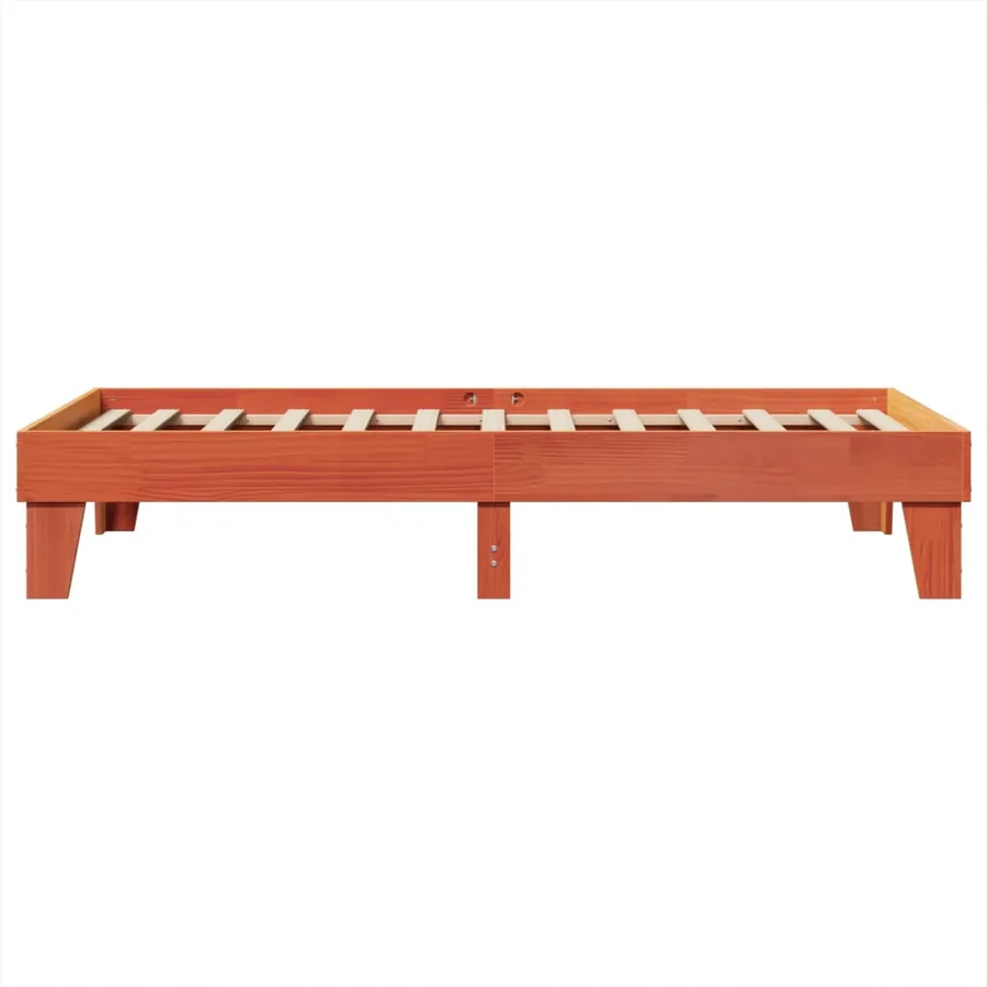 Cadre de lit sans matelas cire marron 75x190 cm bois pin massif - 5
