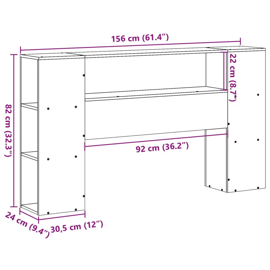 Tête de lit avec rangement 150 cm bois massif de pin - 10