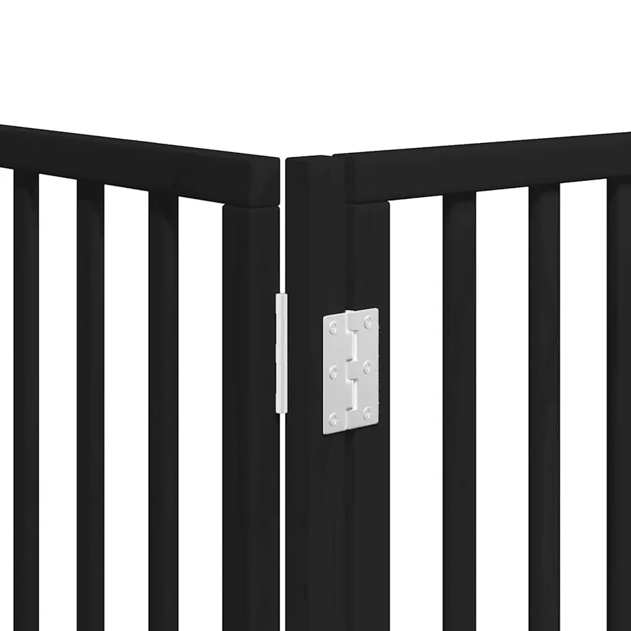 Barrière pour chien porte pliable 15panneaux noir bois peuplier - 10