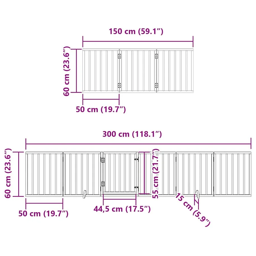 Barrière pour chien porte pliable 15panneaux noir bois peuplier - 11