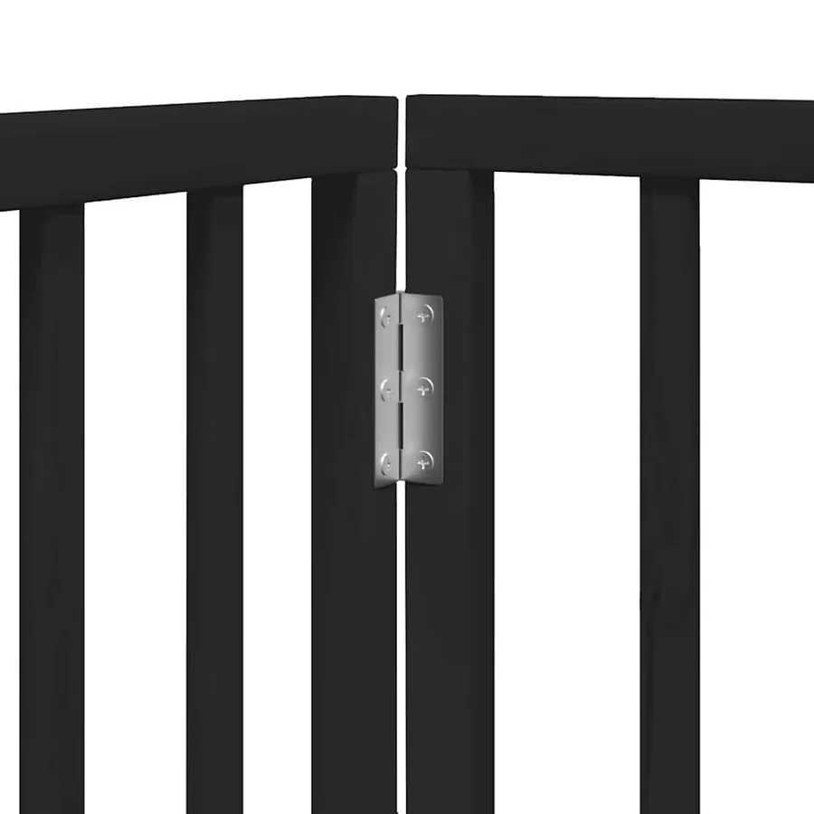 Barrière pour chien porte pliable 15panneaux noir bois peuplier - 8
