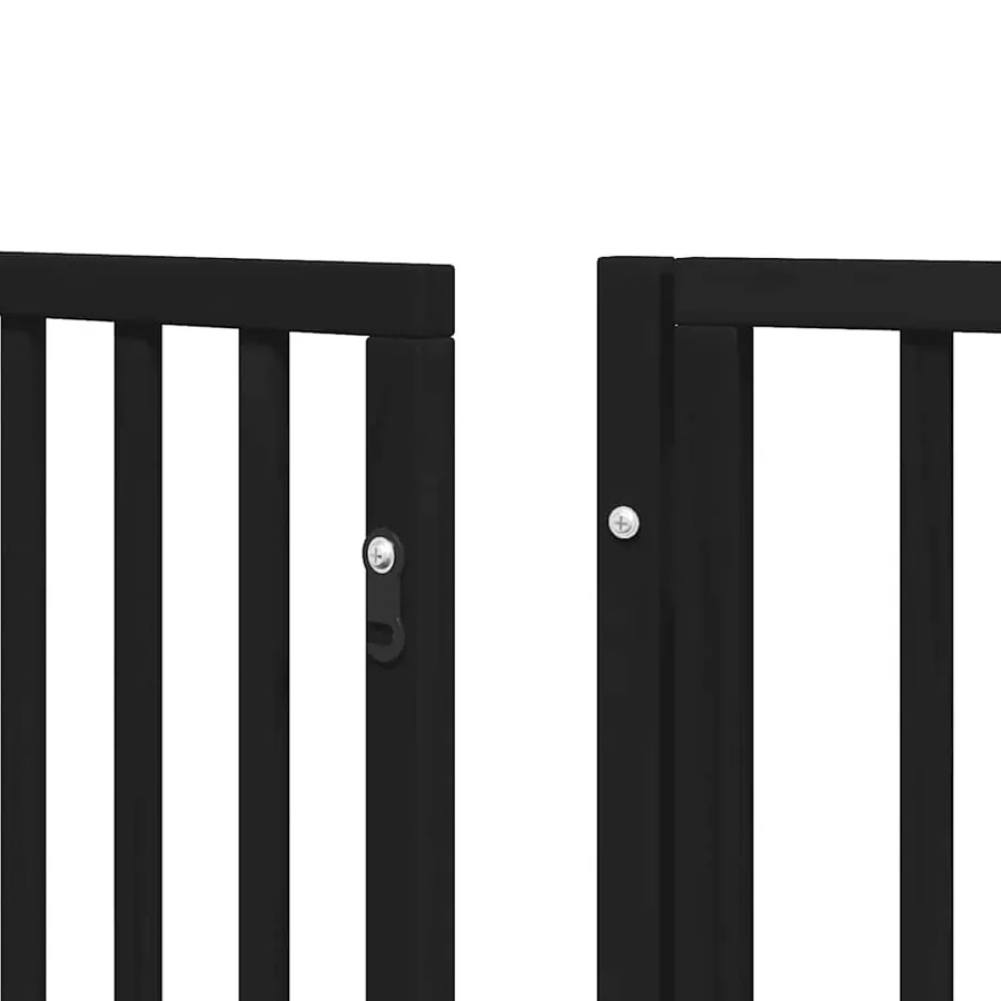 Barrière pour chien porte pliable 15panneaux noir bois peuplier - 9