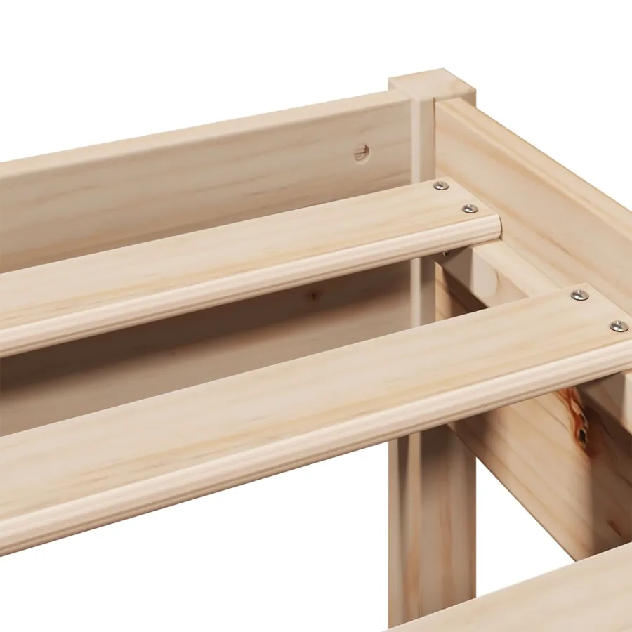 Cadre de lit sans matelas 150x200 cm bois de pin massif - 9