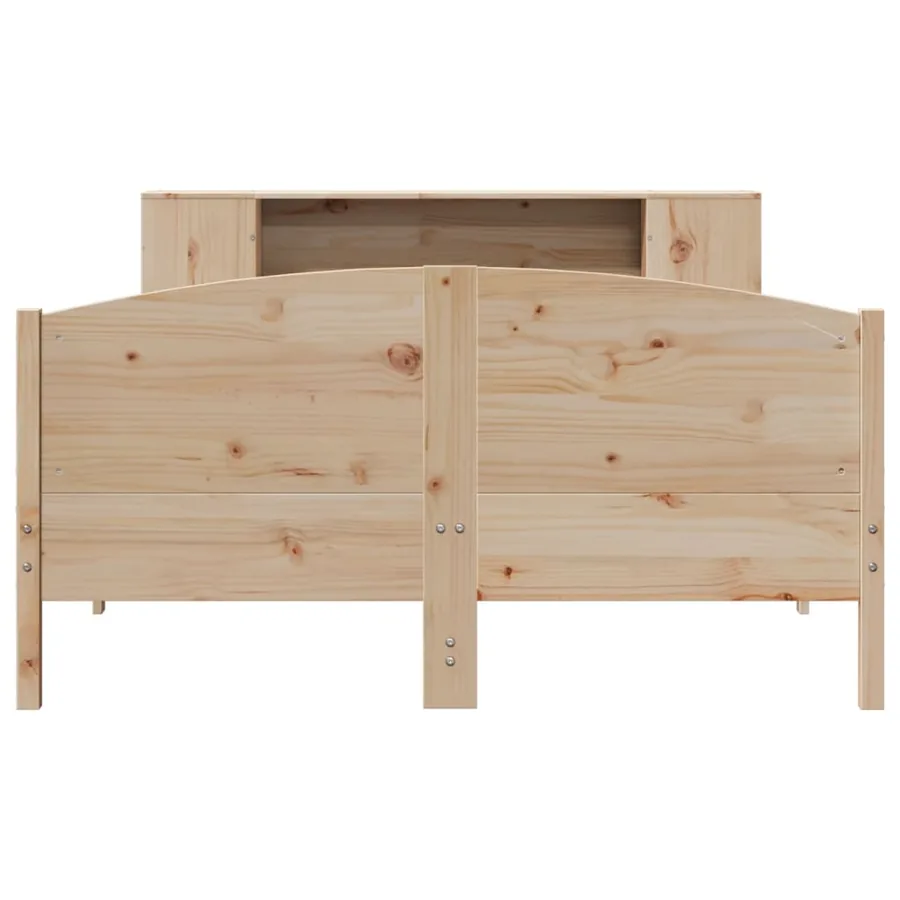 Lit bibliothèque sans matelas 150x200 cm bois massif de pin - 4