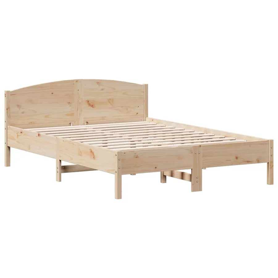 Lit bibliothèque sans matelas 150x200 cm bois massif de pin - 8