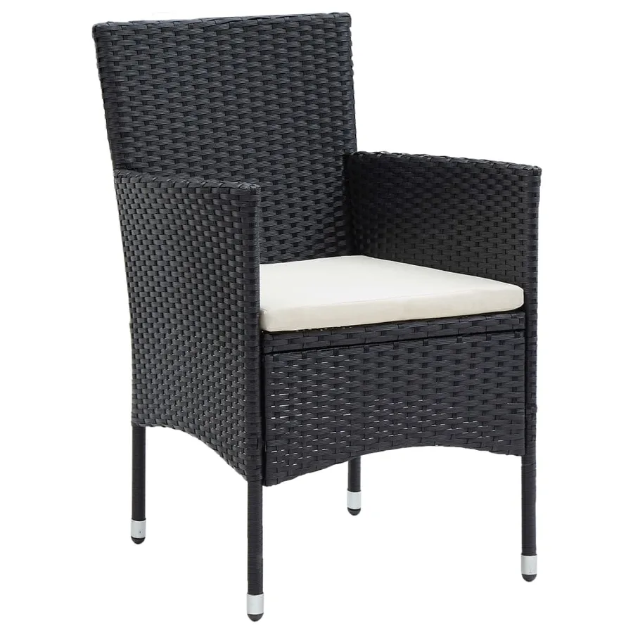 Ensemble à manger de jardin avec coussins 7 pcs Noir - 5