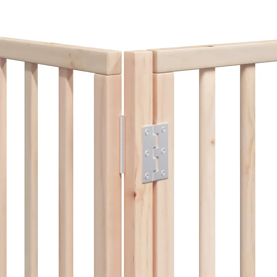 Barrière pour chiens avec porte pliable 9panneaux bois peuplier - 11