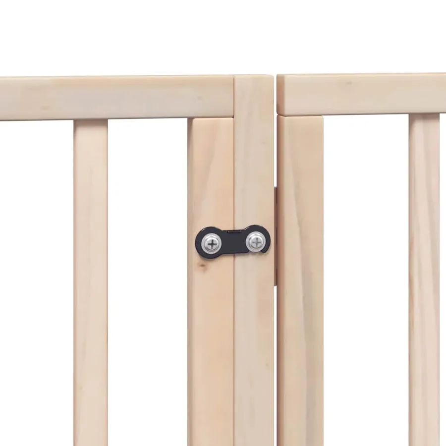 Barrière pour chiens avec porte pliable 9panneaux bois peuplier - 8