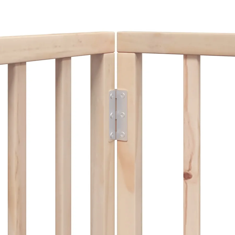 Barrière pour chiens avec porte pliable 9panneaux bois peuplier - 9