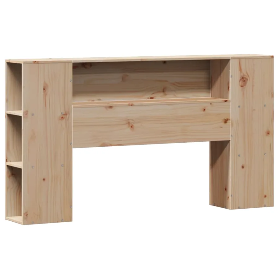 Lit bibliothèque sans matelas 150x200 cm bois massif de pin - 7