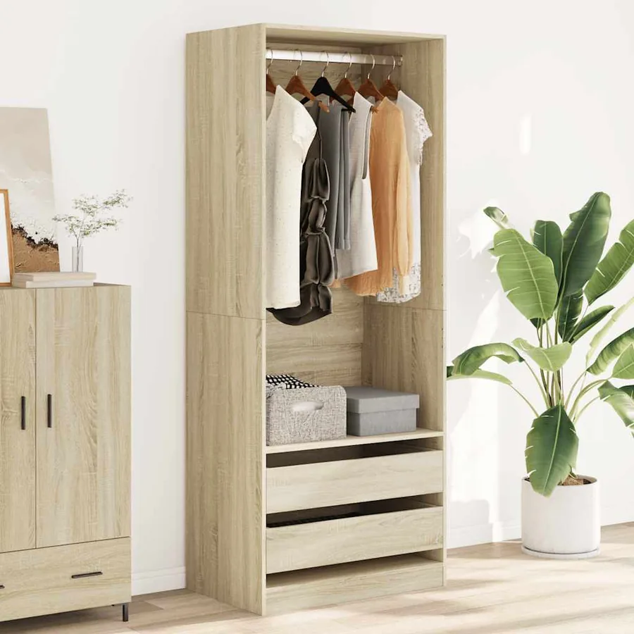 Garde-robe chêne sonoma 80x50x200 cm bois d'ingénierie - 3