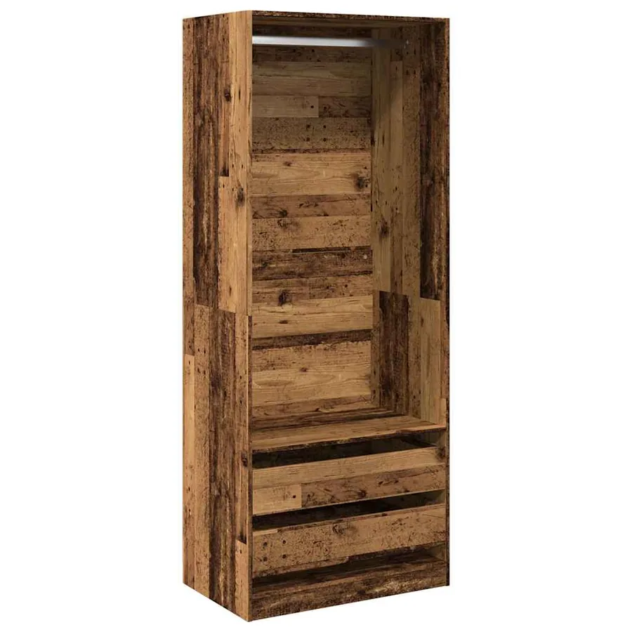 Garde-robe vieux bois 80x50x200 cm bois d'ingénierie - 2