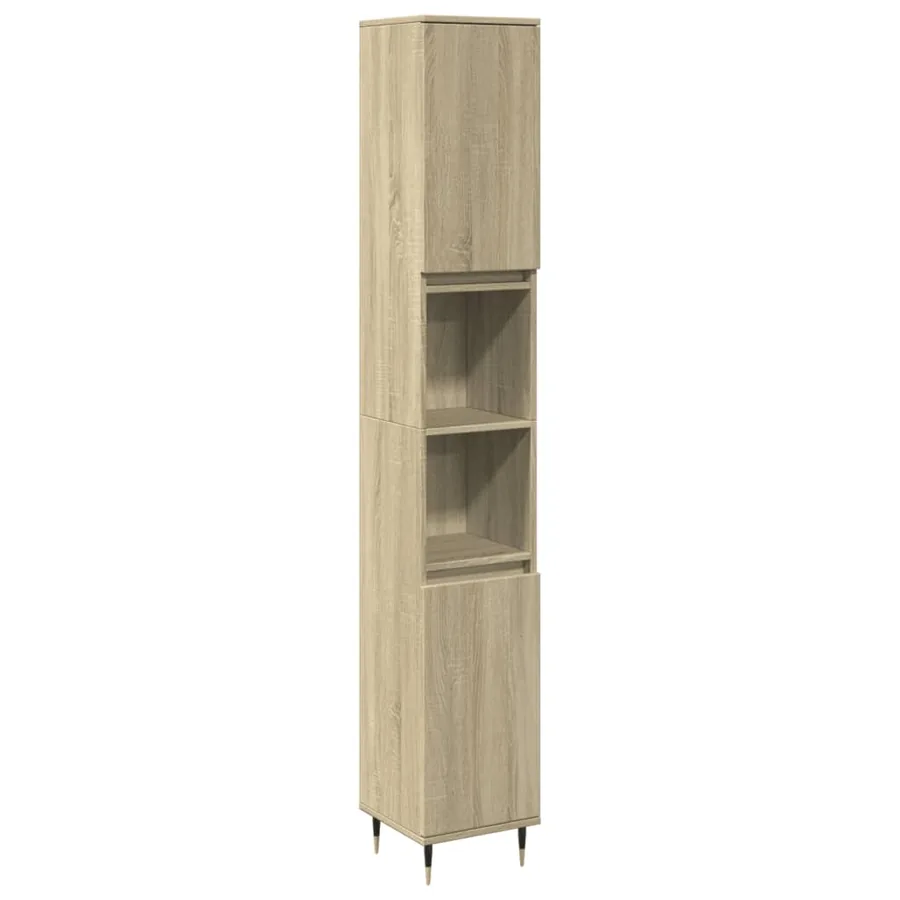 Armoire salle de bain chêne sonoma 30x30x190 cm - 2