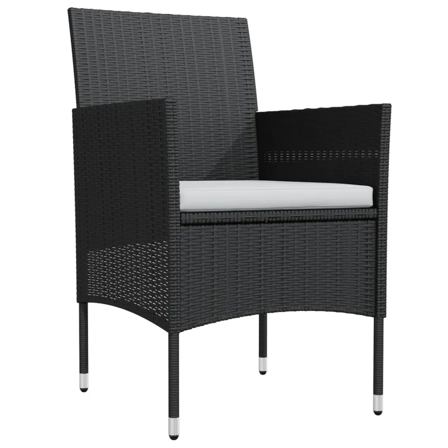Ensemble à manger de jardin avec coussins 5 pcs Noir - 3