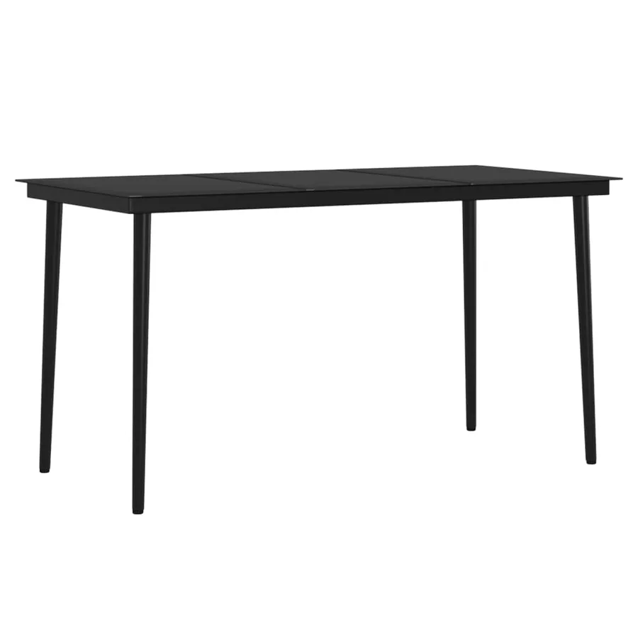 Ensemble à manger de jardin avec coussins 5 pcs Noir - 5
