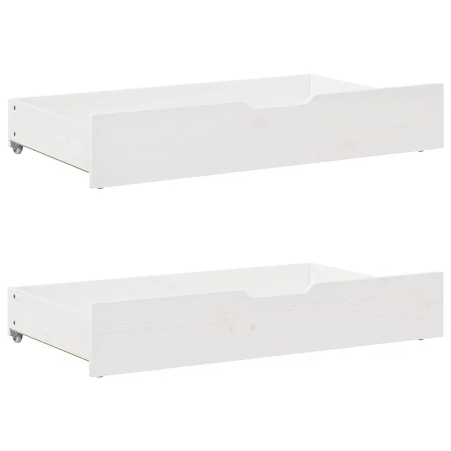 Lit de jour et tiroirs sans matelas blanc 90x190 cm bois massif - 6