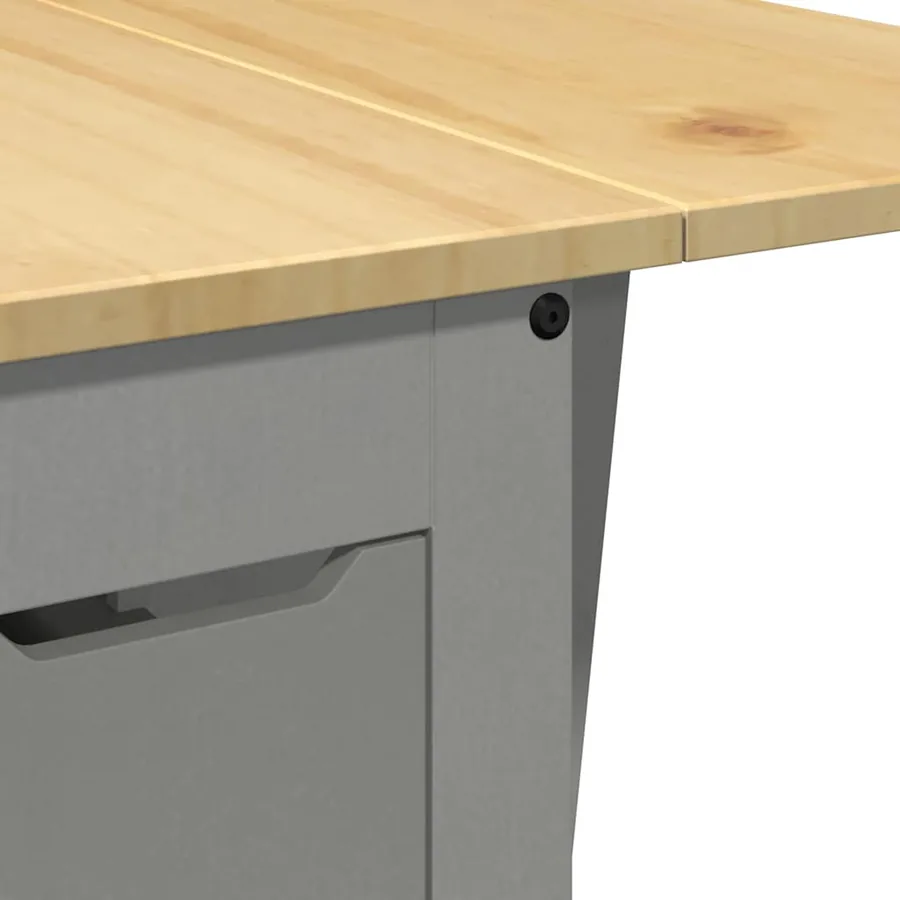 Ensemble à manger papillon 5 pcs Corona pliable gris bois pin - 9