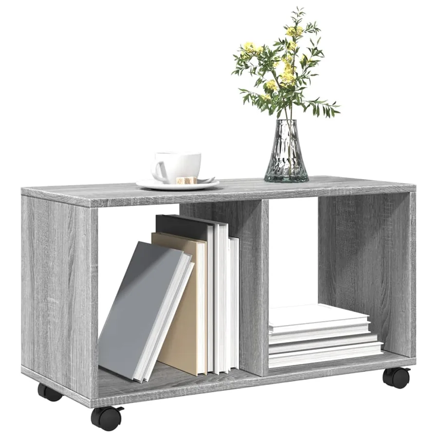 Armoire roulante sonoma gris 72x33x42,5 cm bois d'ingénierie - 4