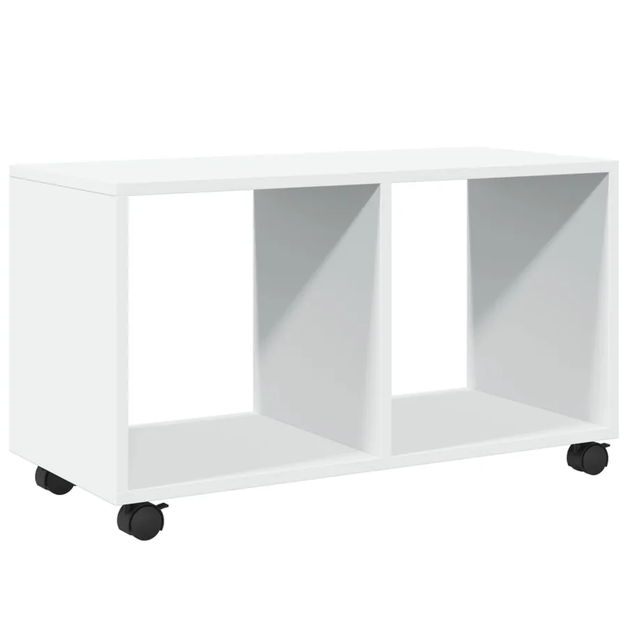 Armoire à roulettes blanc 72x33x42,5 cm bois d'ingénierie - 2