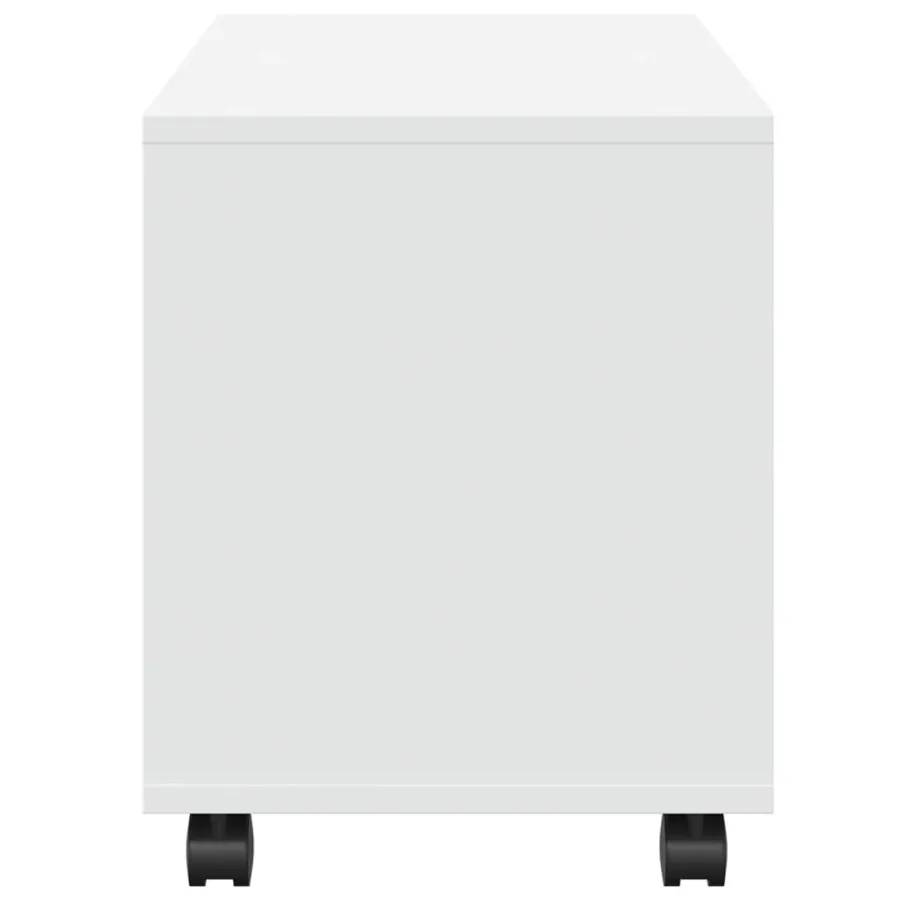 Armoire à roulettes blanc 72x33x42,5 cm bois d'ingénierie - 6